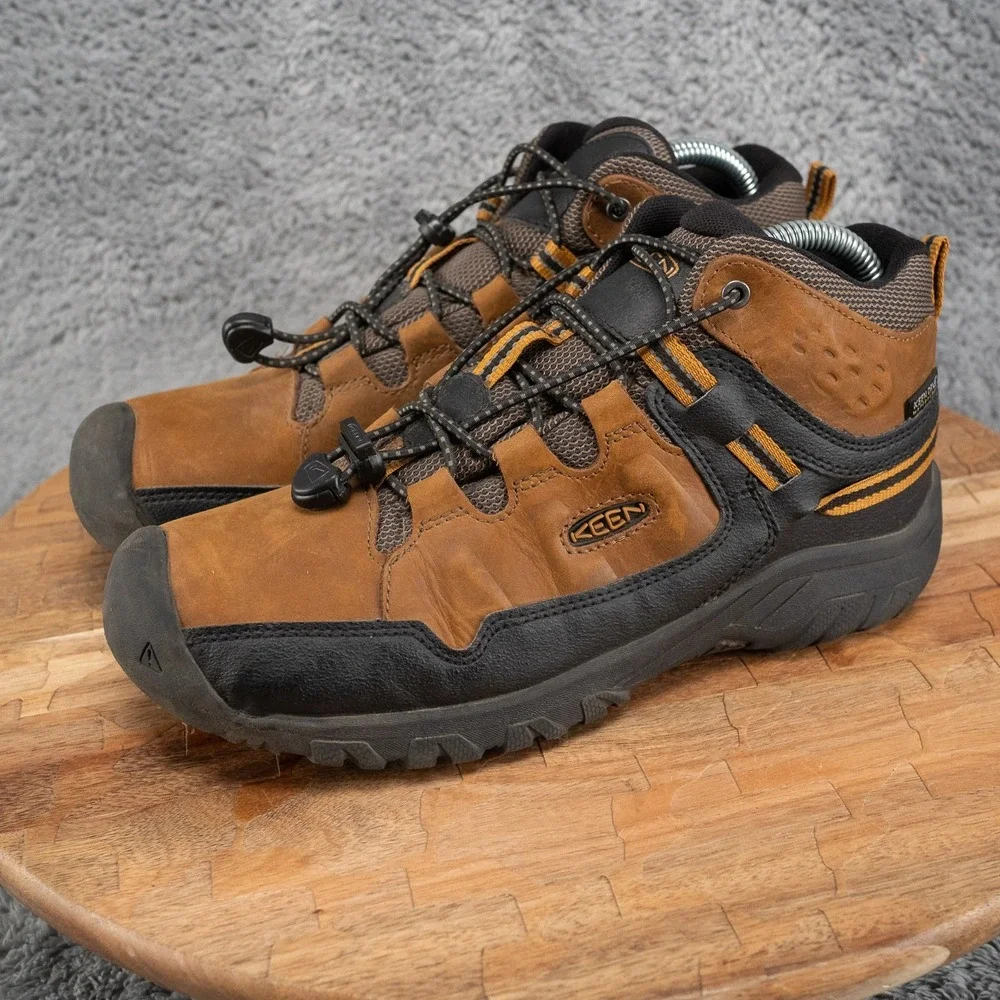 KEEN Targhee Mid Hiking Boots Kids Size 5 Brown Good Waterproof Outdoor